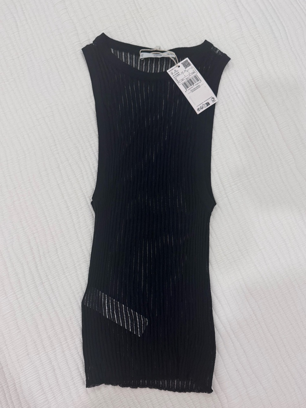 Women's Sleeveless Ribbed Sheer Top